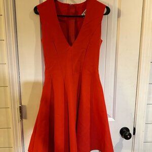 MSGM Fit and Flare Dress Size 38 /6 Red Panel Made In Italy